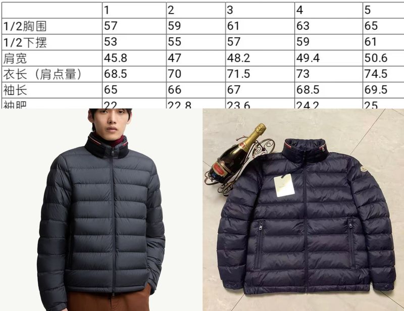몽클레르 트리컬러 칼라 히든 후드 경량 패딩 재킷 - 오메가 패딩 레플 참고 이미지